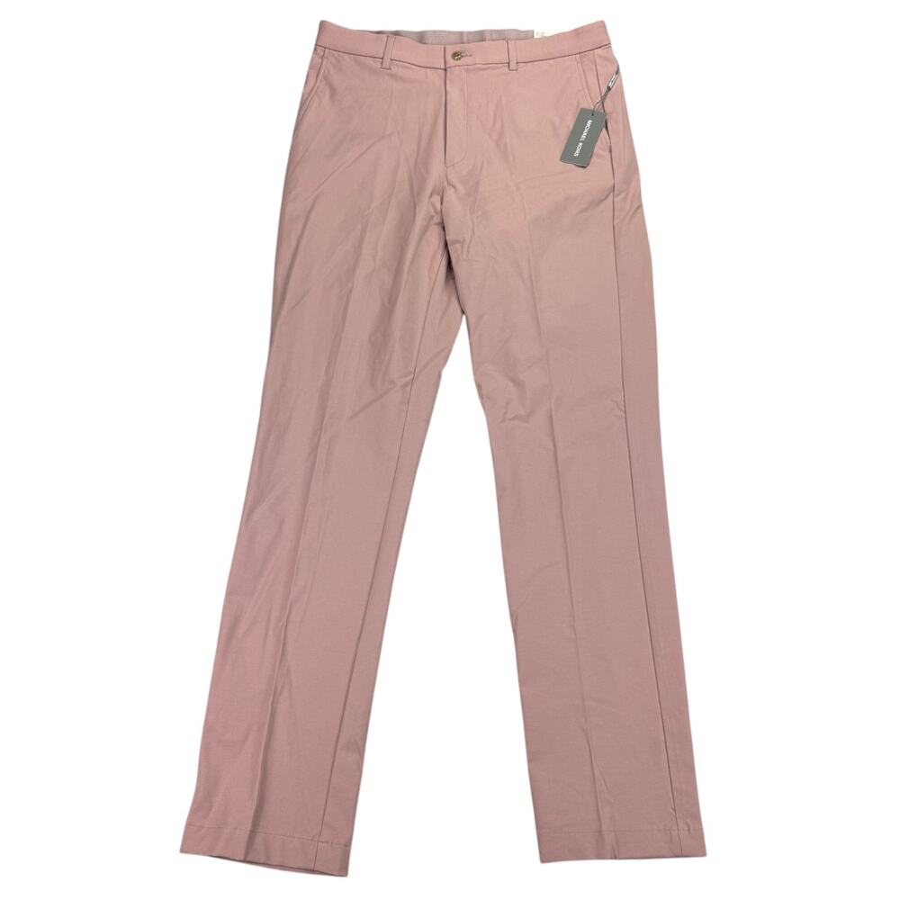 Michael Kors Mens Major Classic Fit Stretch Performance Pants Rose Pink 34x29